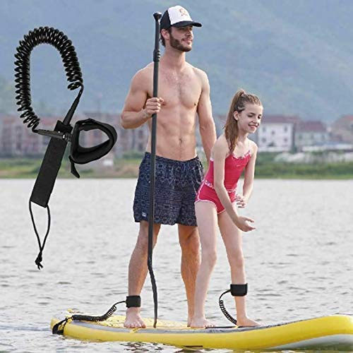 Inzopo Paddle Lock – LEAD WITH FOOT Strap for Double and Paddle – SUP Paddle Board Leash 10 Fuß