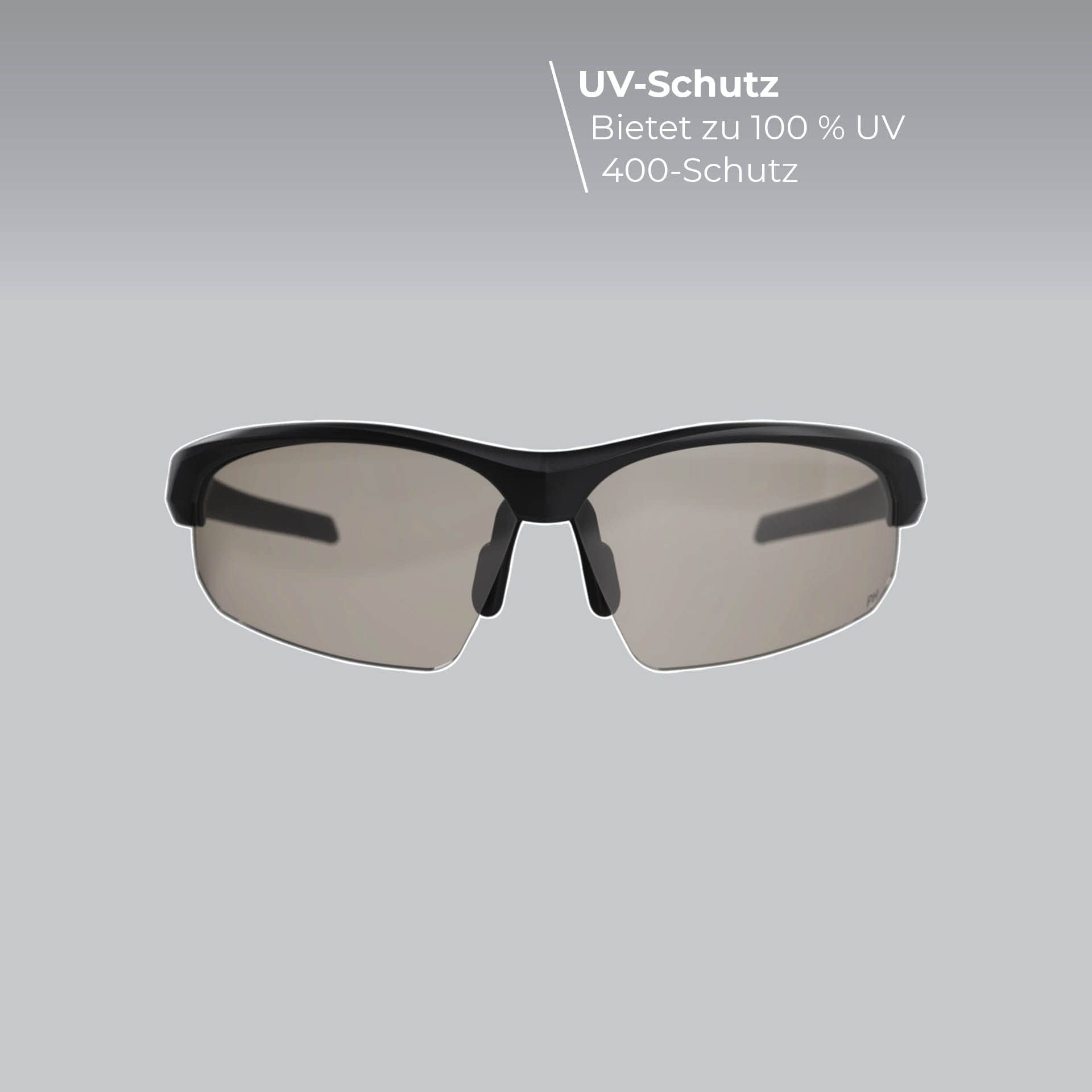 BBB Lunettes de soleil de cyclisme incassables pour VTT et vélo de route avec étui, lunettes de cyclisme photochromiques pour homme et femme, protection UV, Impress, BSG-58PHT, noir mat, taille unique