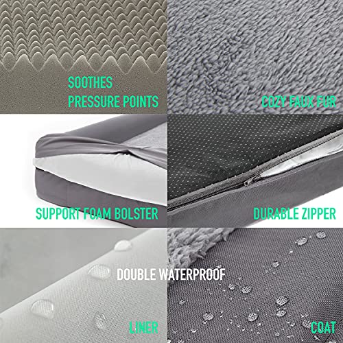 Eterish Orthopedic Dog Bed for Large Dogs (4 inches Thick) XL Grey - Image 4