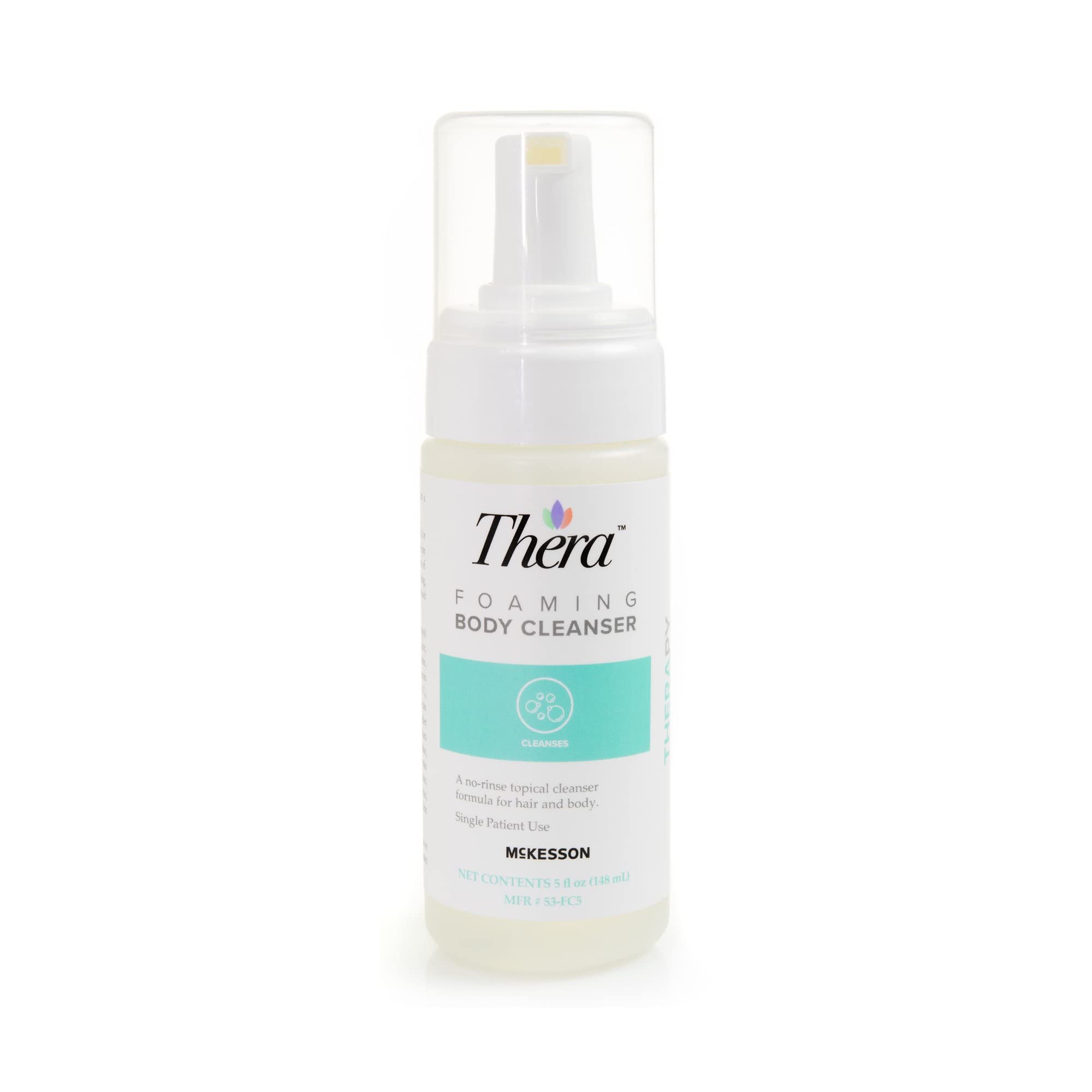 Thera Foaming Body and Hair Cleanser Rinse-Free Exfoliating Foam 5 oz 12 Count