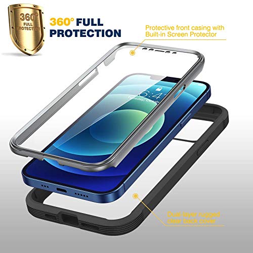 image for Diaclara Designed for iPhone 12/12 Pro Case, Full Body Rugged with Bui