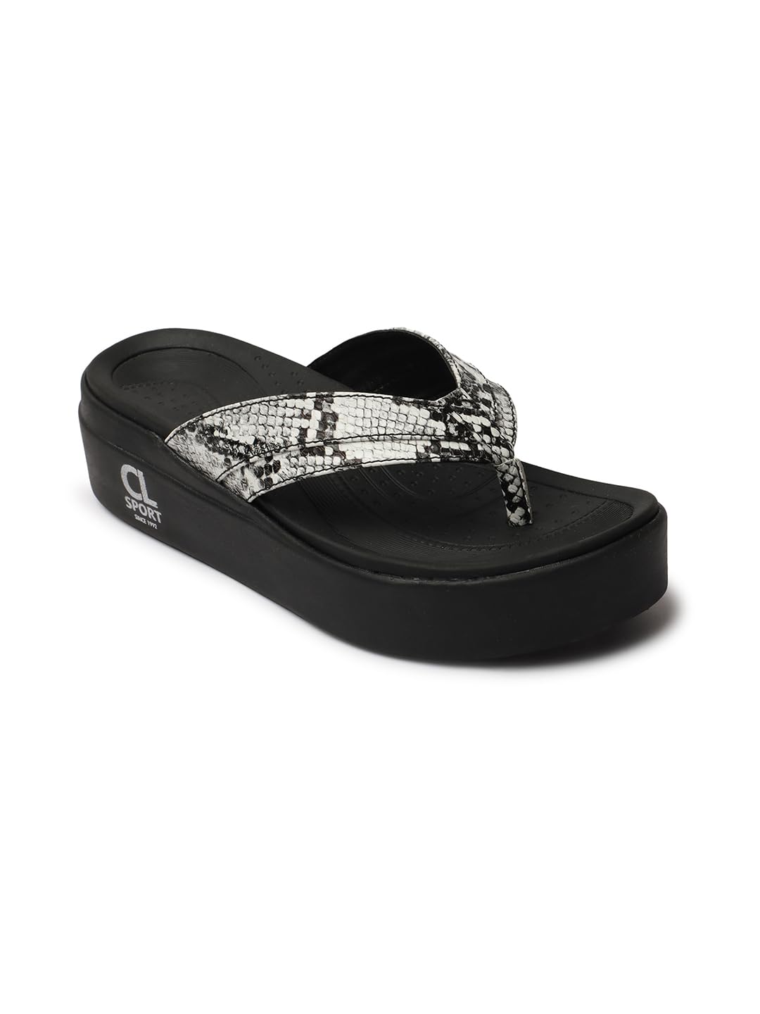 Carlton London SportsCarlton London women's Snake Print Flatform Thong Sandals