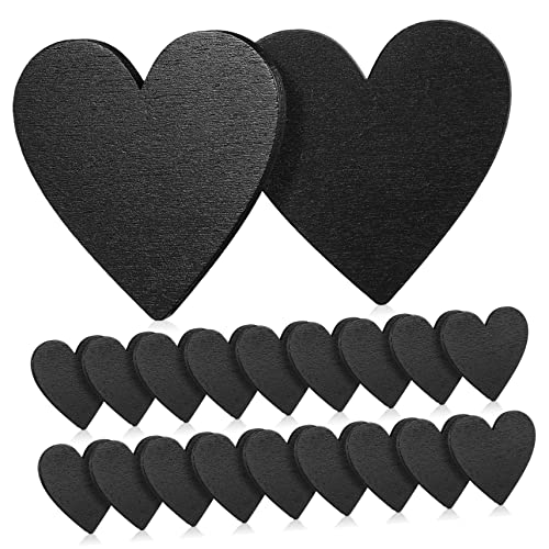 ERINGOGO Heart Shaped Chalk Board 20 Wooden Hearts for Crafting Decorative Wood Slices