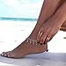 Idealway Gypsy Bohemian Vintage Silver Alloy Flower Chain Anklet Beads Tassel Chain Foot Chain Anklet