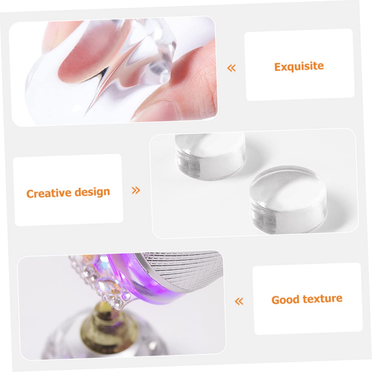 Beavorty 32 Piezas Sello De Silicona Para Uñas Cabezales De Estampación De Uñas Francesas Sello De Uñas Transparente Francés Sello De Transferencia Cabeza Doble Niño Gel De Sílice
