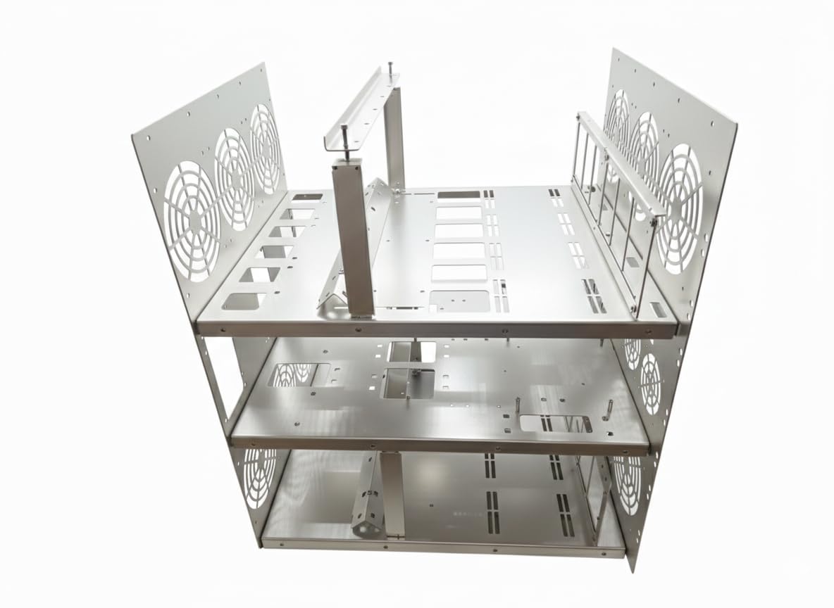 K-CASE 2 RAW - Rack 19 pollici CASE per crypto, AI, laboratorio di casa. Dimensioni 14,5U, eATX 3 x PSU, 8/12 x GPU, 16 ventilatori