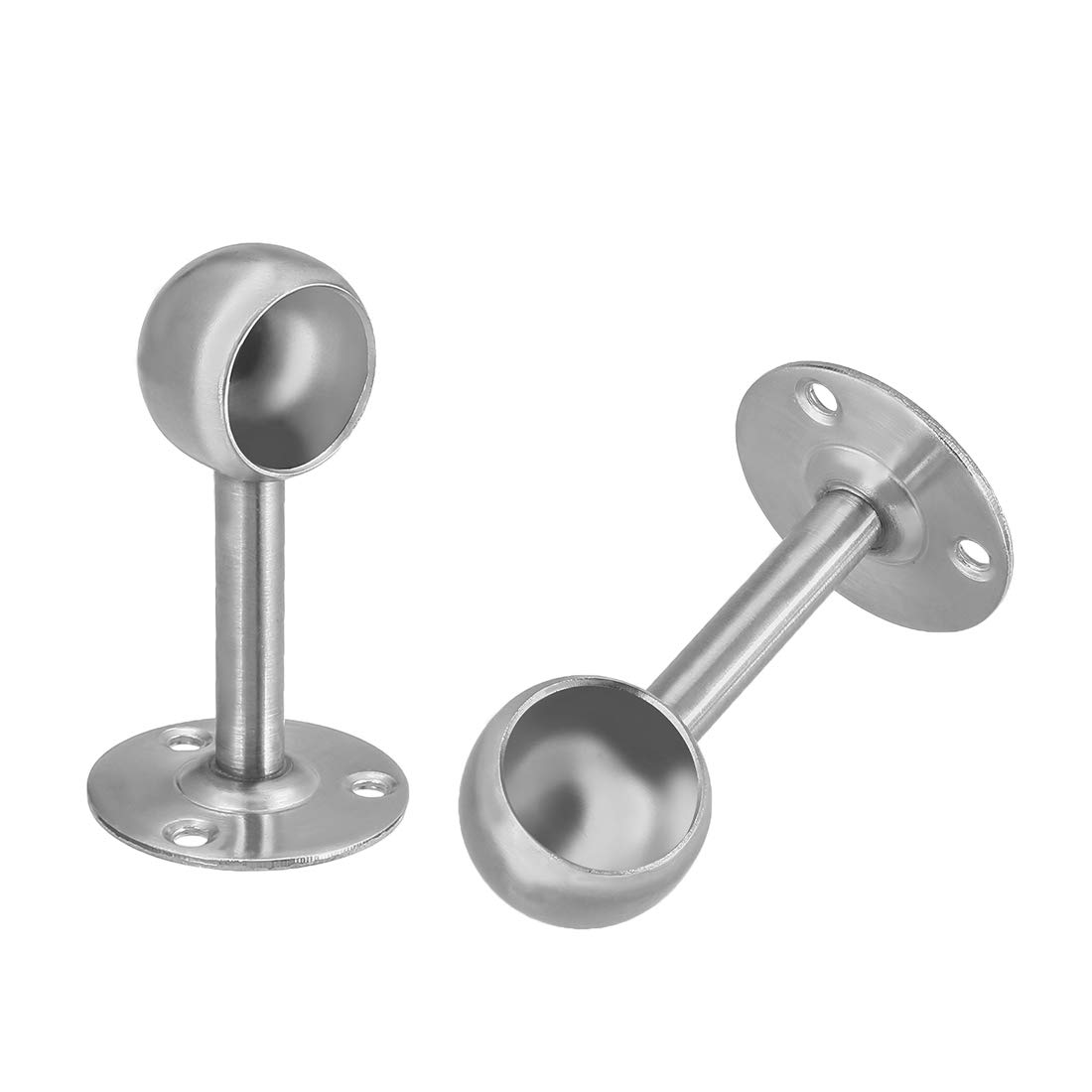 Sourcingmap Wardrobe Pipe Bracket, 25mm Dia, 85mm Height, Wall Mounted Rail Rod Supports Socket 4pcs, 85mm x 25mm, 4 pcs - Image 3