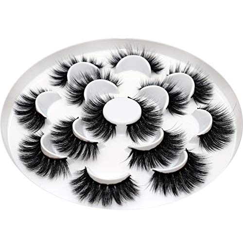 Veleasha 5D Faux Mink Lashes Handmade Luxurious Volume Fluffy Natural False Eyelashes 7 Pairs (Mulan) #TOP2
