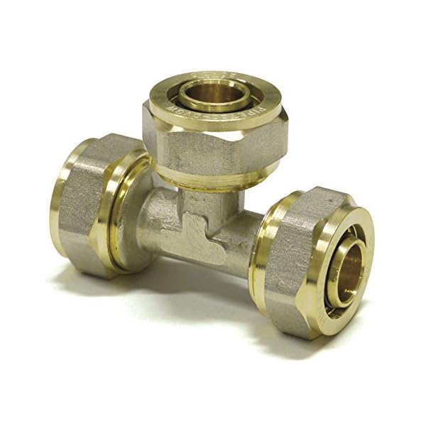 Pipetec Schraubfitting, Schraub-T-Stück 16x2, SFT161616, DVGW, Schraubfitting T-Stück 16 x 2