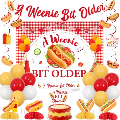 Jollyboom a Weenie Bit Older Birthday Decorations Hot Dog Kit