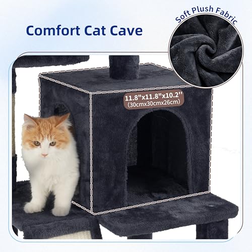 Image of Gitelsnour Cat Tree Tower Multi-Level with 2 Scratching Boards, GCT022G