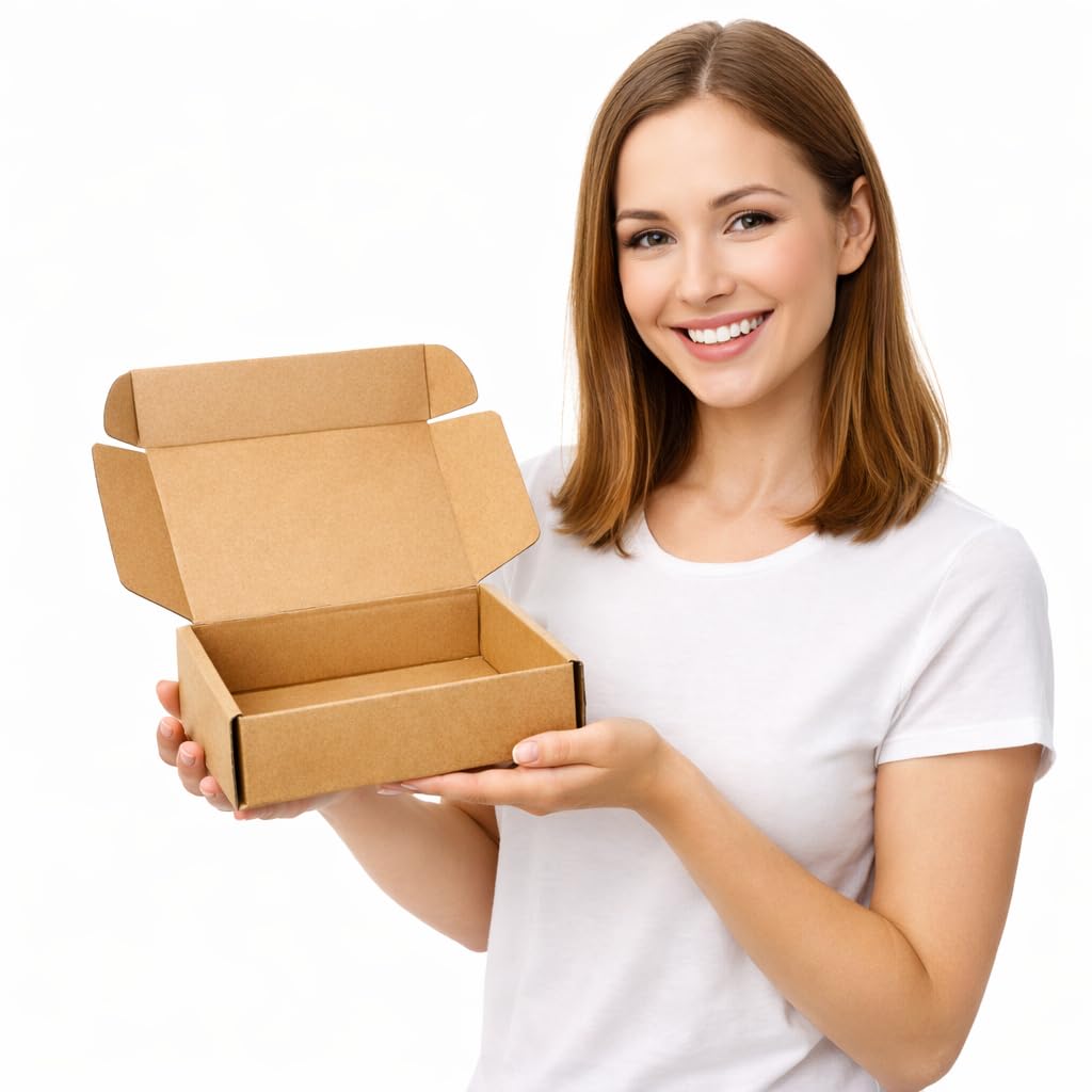 FORCEMAN Small Cardboard Boxes for Posting, 15x10x4cm Postal Boxes Corrugated Cardboard Shipping Boxes, Small Parcel Postage Packaging Mailing Boxes for Business, Posting, Storing or Gift (10)