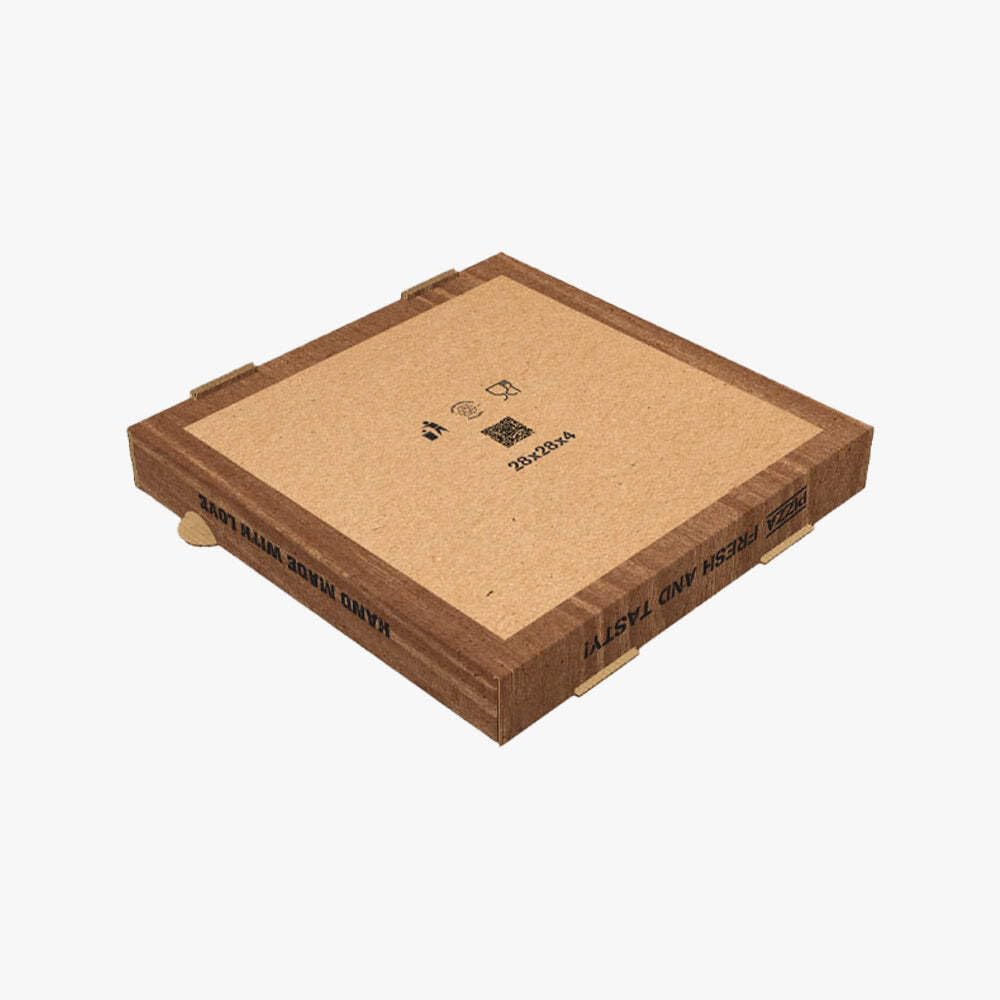 Pizzakartons aus Mikrowellpappe Kraft 28 x 28 x 4 cm (100 stück)