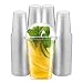 Plastic cups with dome lids by Green Direct - 16 oz. Disposable Party cup set for Cold Drink/Bubble Boba/Iced Coffee/Tea/Smoothie Pack of 100
