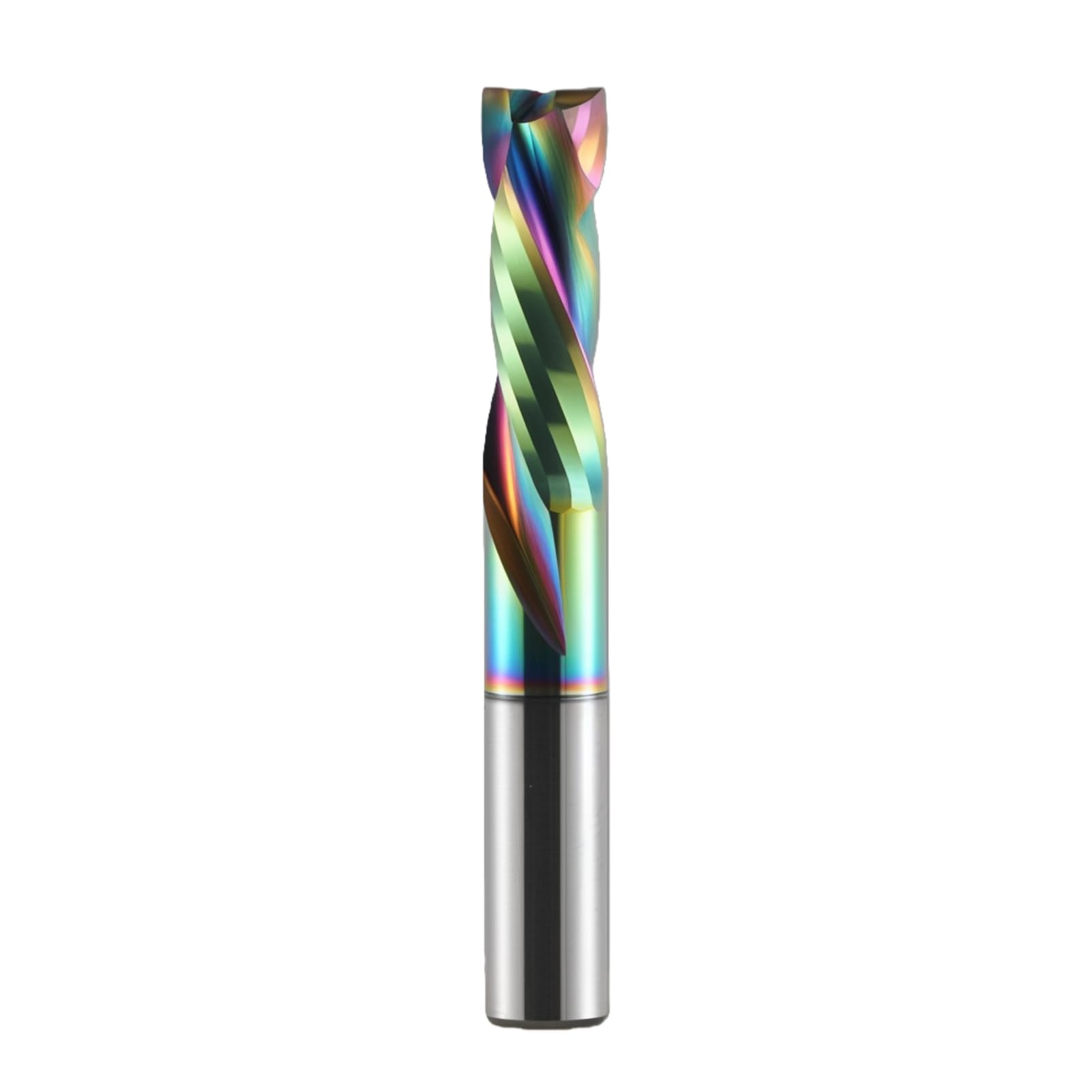 8 mm Shank Compression CNC Milling Cutter End Mill, 2-Flash Spiral Groove Cutter with DLC Coating 25 mm Cutting Length Up & Down Cut Spiral Cutter Bit Solid Carbide End Mill Groove Cutter for Wood
