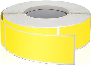 Pegatinas rectangulares amarillas, 7,6 x 2,5 cm, codificación de colores, autoadhesivas, rollos extraíbles, 500 unidades