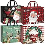 STYPOP 12 Pack 17' Extra Large Christmas Gift Bags, Reusable Non-Woven Christmas Tote Bags with Handles, Perfect for Xmas Gift Wrap/Party Favor Supplies, 16.9' × 12.6' × 6.8'