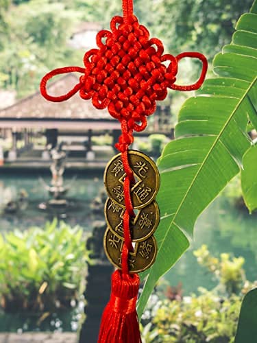 Image of Vastu Fengshui Three Lucky Coins Wall Hanging for Luck