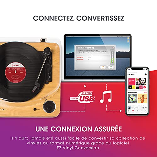 ION Audio Max LP – Platine Vinyle de Conversion avec Trois Vitesses et Enceintes Stéréo, Sorties USB et RCA – Finition… - Les Beatles, Paul McCartney, John Lennon, RIngo Starr, George Harrison ION Audio Max LP – Platine Vinyle de Conversion avec Trois Vitesses et Enceintes Stéréo, Sorties USB et RCA – Finition… – Image 6