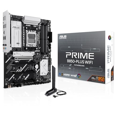 ASUS PRIME B850-PLUS WIFI - Placa base AMD B850 ATX, DDR5, PCIe 5.0 Ready, tres ranuras M.2, Wi-Fi...