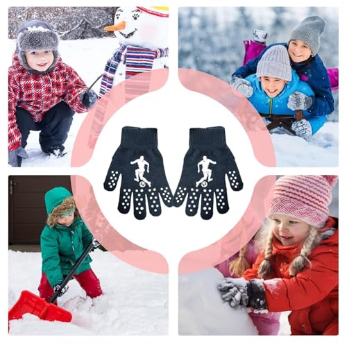 Guantes de punto para niños ZH1YFD: mitones elásticos y cálidos para invierno 5