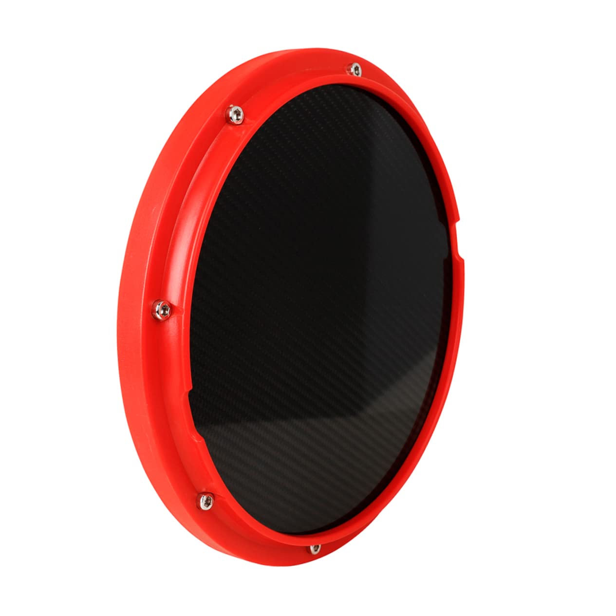 Pad Silencioso de Batería de 10 Pulgadas en Fibra de Carbono y Abs, Rojo, para Principiantes, Práctica de Batería en Casa | Abs Plástico, Metrónomo Integrado, para Principiantes, Uso de Práctica y Entrenamiento Básico