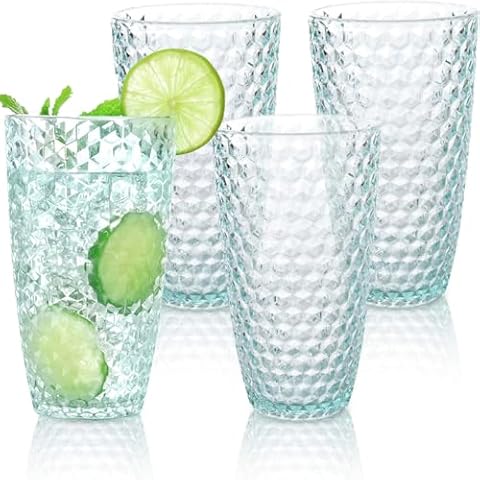 BELLAFORTE - Shatterproof Tritan Plastic Tall Tumbler Teal- 19oz, set of 4, Laguna Beach Drinking Glasses - Dishwasher Safe Tumblers - Unbreakable Drinkware for Indoor and Outdoor Use, BPA Free Cover