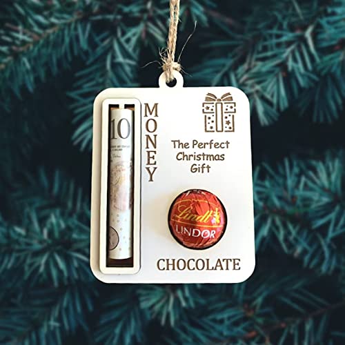 Bamugoo Christmas Unique Money Holder for Cash Gift, Handmade Wooden Money Card Hanging Decoration,Funny Christmas Money Holder, Table Stand Unique Gift for Christmas, Birthdays, Holidays(Gift)