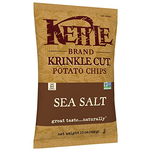Image of Kettle Brand Potato Chips, Krinkle Cut Sea Salt, 13 Ounce Bag