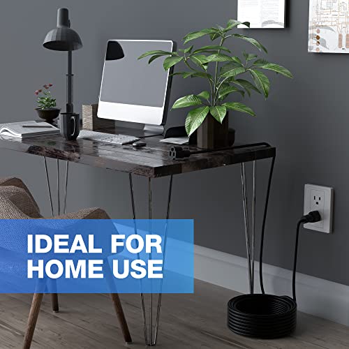Extension Cord 25 Feet, Power Cord, Male Plug To Female Socket, Short Outlet Saver, 16 Awg Heavy Duty Wire (13A 125V 1625W), Etl Listed, Black Cable With 25 Cable Ties–25 Ft #TOP4