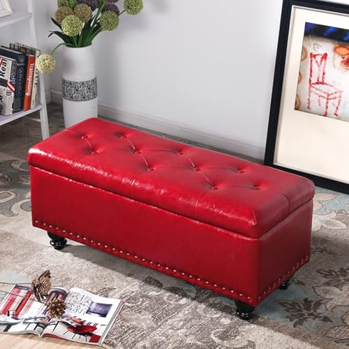 Banco otomano reclinable de cuero con 2 carros para dormitorio o sala de estar, asiento para pasillo o dormitorio (color 6)