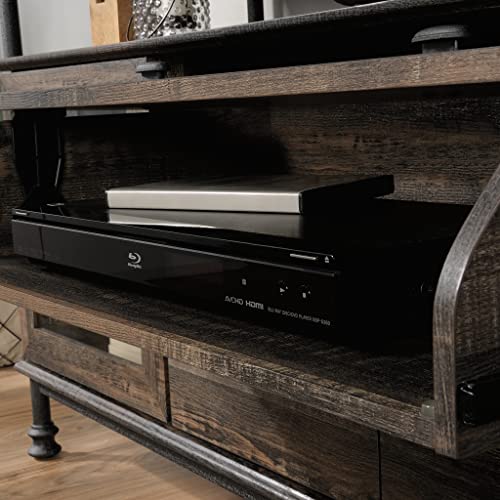 Sauder Canal Street Tv Credenza, L: 60.0" X W: 18.03" X H: 30.0", Carbon Oak Finish #TOP5