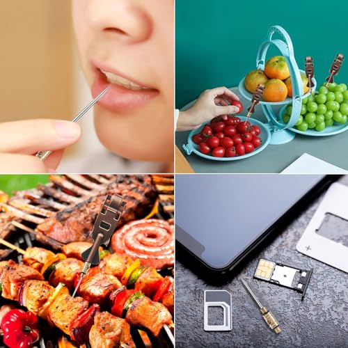 Image of Multi-Purpose Titanium Toothpicks, Portable Metal Toothpicks for Teeth, Reusable Stainless Steel Toothpick for Restaurant Travel Home and Outdoors.