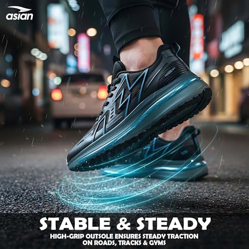 Image of ASIAN Quantum-22 Men's Running Training Shoes - Memory Foam Lightweight Sports Shoes with Stylish Design & Shock Absorbing High Grip Sole | Breathable Athletic Walking Casual Gym Sneakers