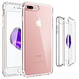 iPhone 7 Plus Case, ZUSLAB [Compact] Built-In HD Clear Screen Protector Full-Body Hybrid Protective Cover [ Clear PC Back ] Impact Resistant Bumper for Apple iPhone 7 Plus 2016 (Clear / Clear)