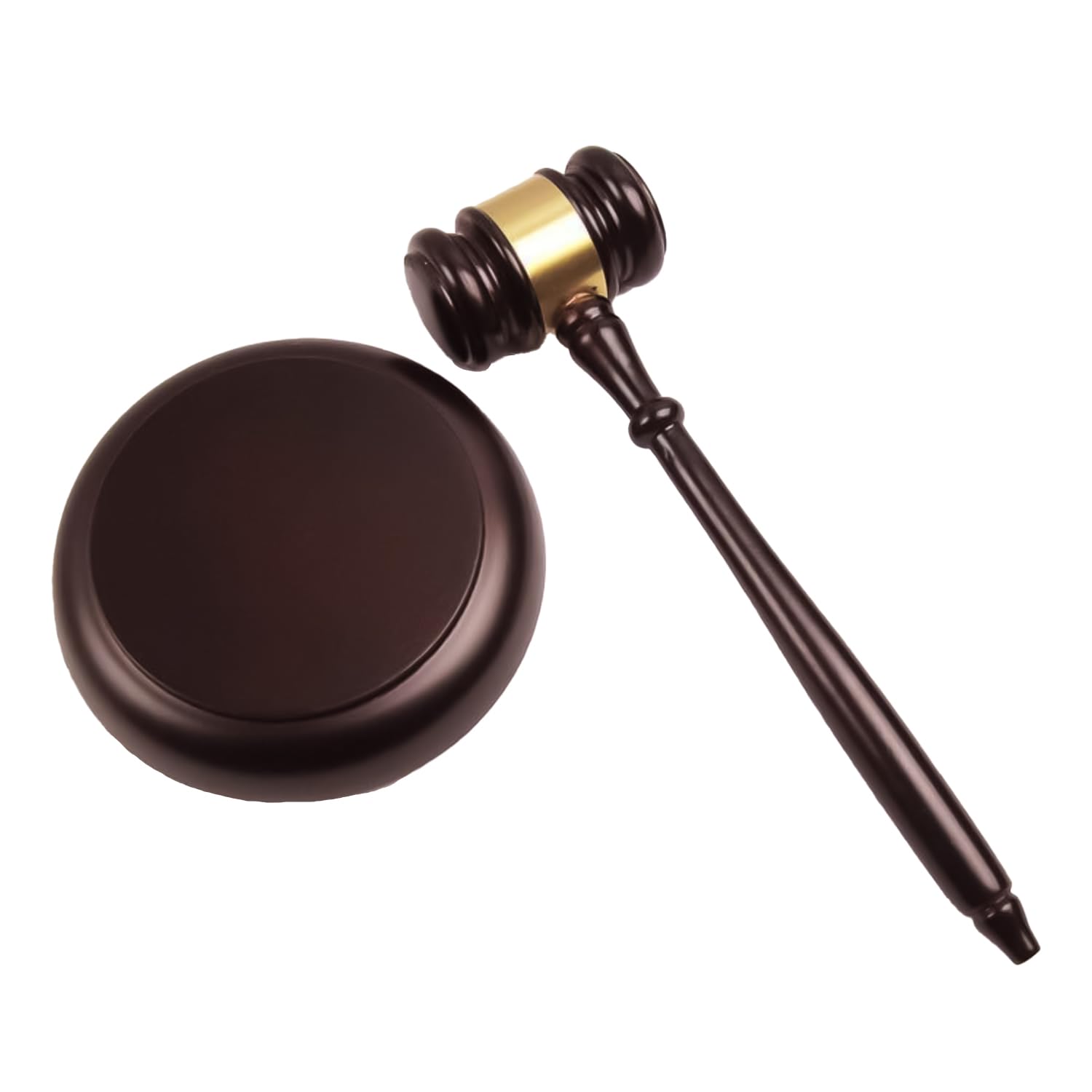 HAICN 2Pieces Gavel and Block Set Wooden Gavel with Round Block Handcrafted Vintage Students Play Props for Lawyer Judge Auction Sale Gifts