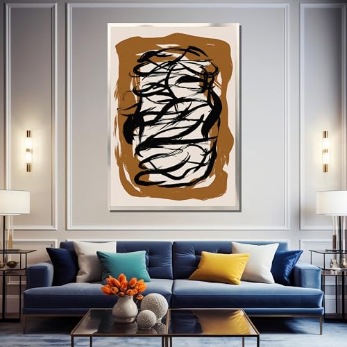 Art abstrait coups de pinceau XINBAO, toile moderne dynamique 70x100cm - 2