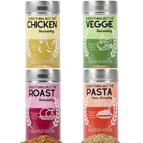 Meal Prep Flavor Combo Set - 4 Pack | Gourmet Seasoning Collection | Artisanal Spice Blends | All Natural, No MSG, Gluten, Fillers, or Anti-Caking Agents | Made In USA | Non GMO, All Natural | GLP-1 Friendly | Ultra Premium Spices | Sustainably Sourced Rubs | Hand Made, Small Batch | Gustus Vitae | #624