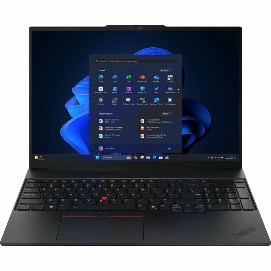Image of Lenovo ThinkPad E16 Gen 3 21ST0008US 16 inch Touchscreen Notebook - WUXGA - AMD Ryzen 7 250-16 GB - 512 GB SSD - English Keyboard - Black