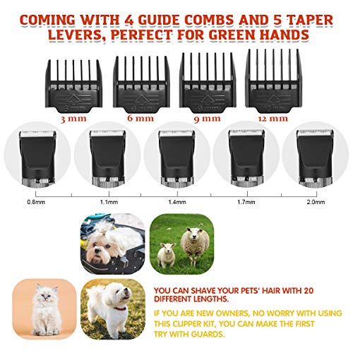 Pro Pet Clippers,HONGNAL Goat Cutting Kit,2000mA Powerful Electric Cutting Trimmer Set,Hair Cutting Kit Cordless for Men,Great for Barbers and Stylists - Thumbnail 3