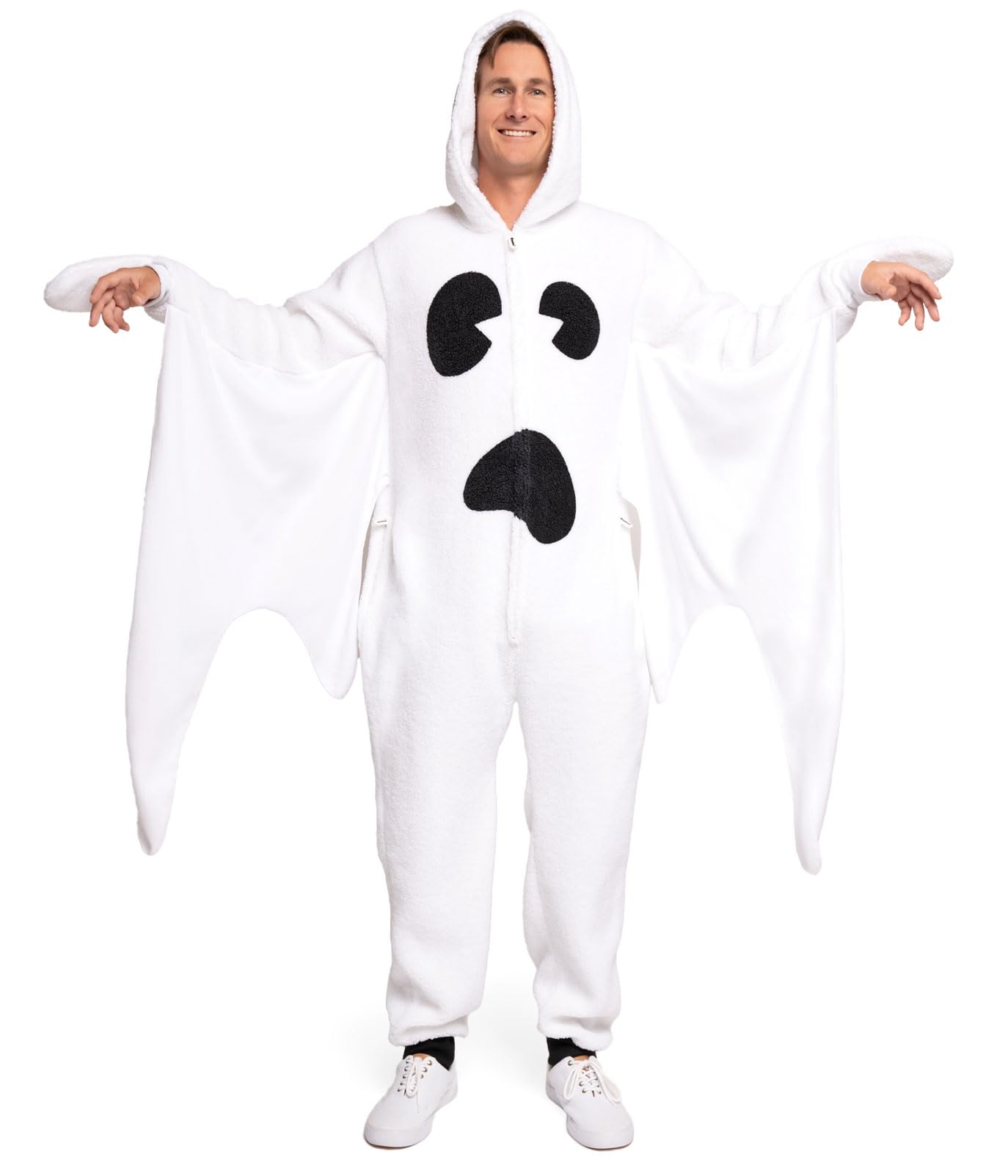 Tipsy ElvesMen's Ghost Halloween Costume - Spooky Spirit Jumpsuit for Men