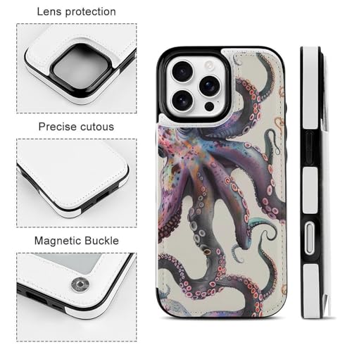Étui portefeuille iPhone 16 Pro Max pieuvre idéal pour vos sorties - 3