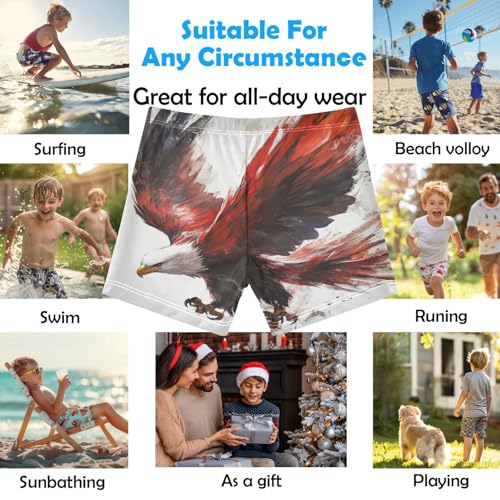 Boys Swim Trunks Quick Dry Kids Bathing Suit Red Eagle Toddler Swim Shorts Boardshorts Swimwear2