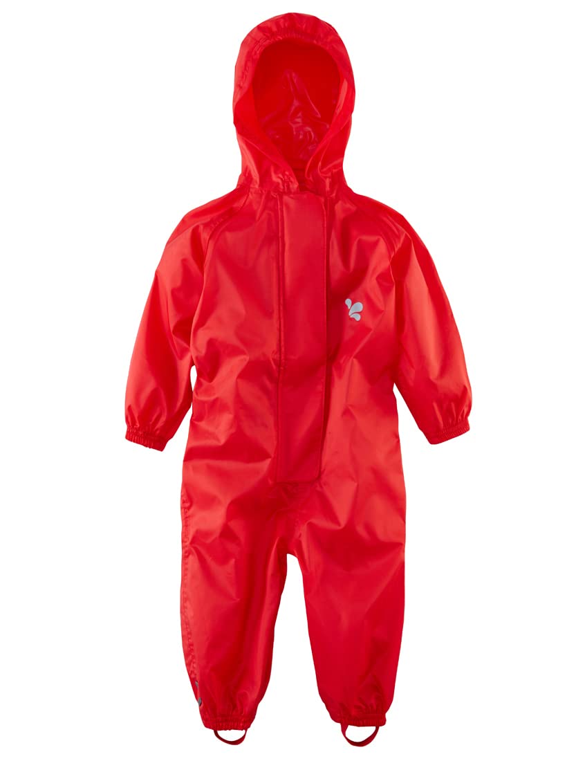 Muddy Puddles Unisex Kid's Recycled Originals Waterproof All-in-One Puddle Suit, Red, 5-6 Years