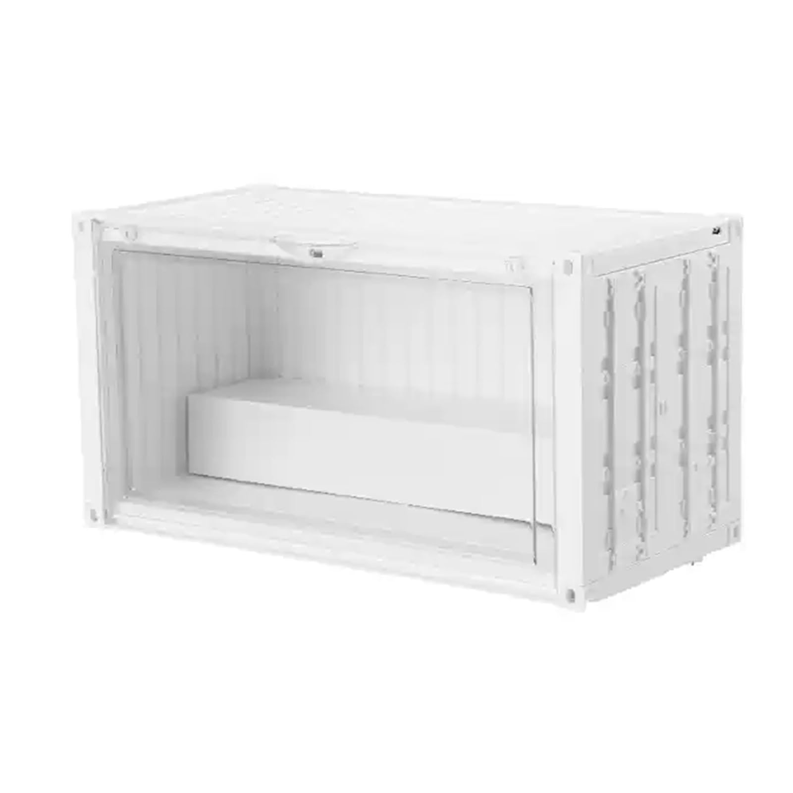 GOCHUSX Display Case for Figures, Display Cabinet Organizer with Magnetic Door, Plastic Wall-Mounted Display Case for Collectibles Action Figure(White,35x17x19cm)