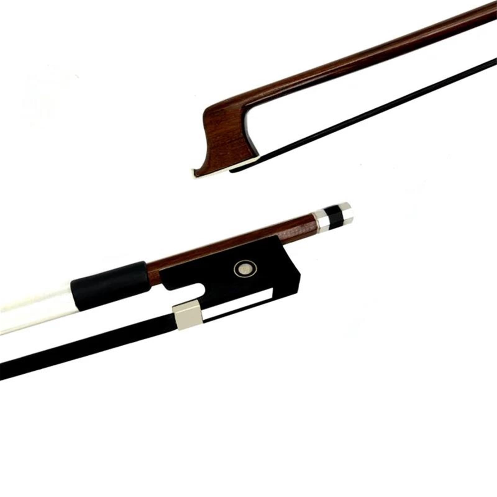 Smyczek do skrzypiec 1 Szt Brazylijskie Drewno 4/4 3/4 1/2 1/4 1/8 1/10 1/16 Smyczek Skrzypcowy Fiddle Części Ze Srebra Niklowego Białe/czarne Włosie Końskie(1/2)