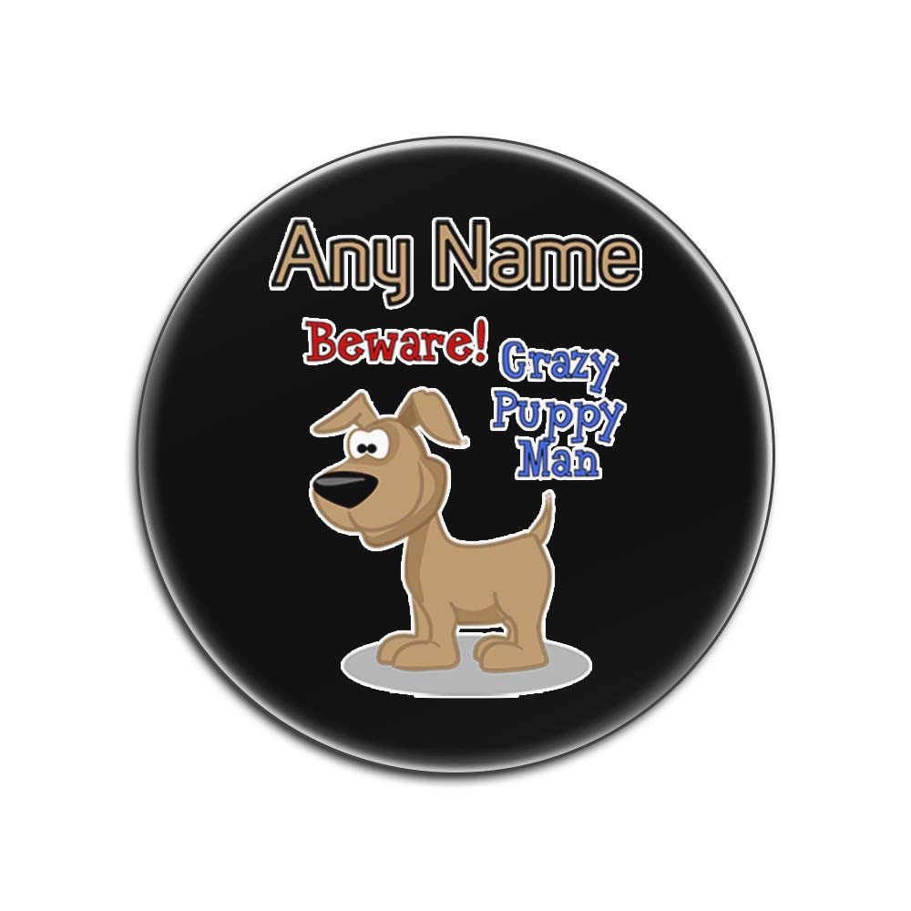 Dessous-de-verre Crazy Puppy Man lot de 4 - Blanc, noir et rond pour verres