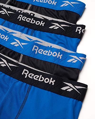 Reebok Men's Active Underwear - Performance Boxer Briefs (4 Pack), Size Medium, BlackRoyal2