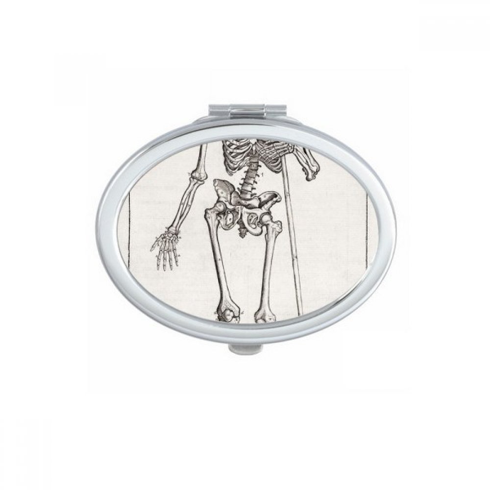 Miroir compact portable squelette DIYthinker aux finitions soign&eacute;es imprim&eacute; couleur