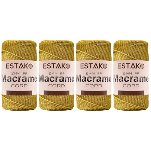 Estako 2 mm PP Polyester Macrame Cord (4 Skeins Pack)